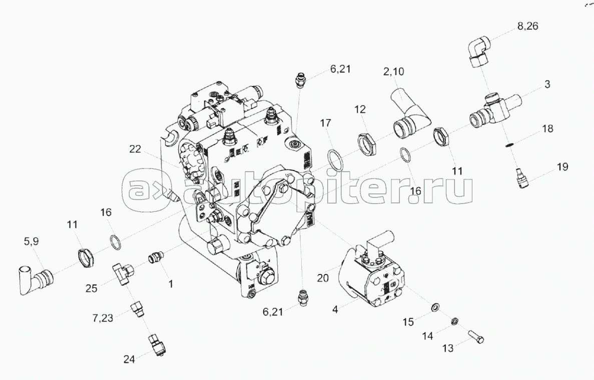 Гидронасос двухсекционный КЗК-1119Р-0601100