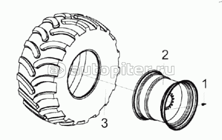 Колесо КЗК-1420-0110000 (изображено) и КЗК-1420-0110000-01 (зеркальное отражение)