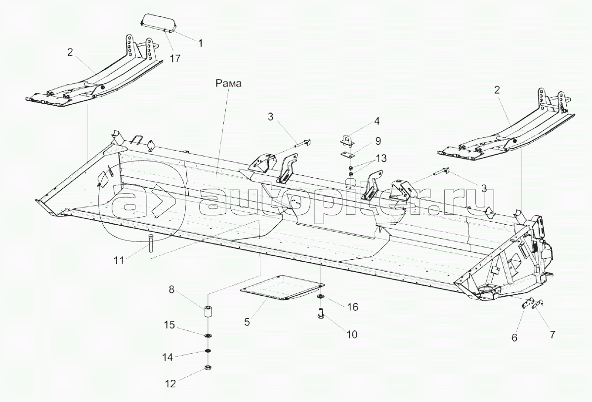 Установка башмаков КЗР 1516200 и КЗР 1500416
