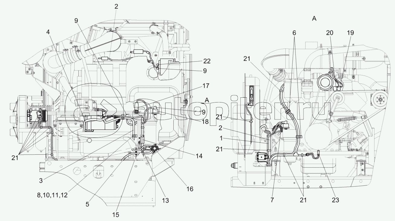 Электрооборудование измельчителя самоходного КВС-5-0100000 (вид сзади)