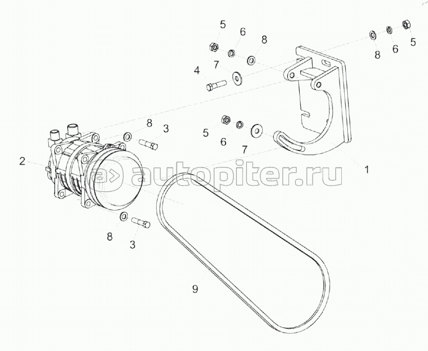Привод компрессора кондиционера КВС-8-0121030