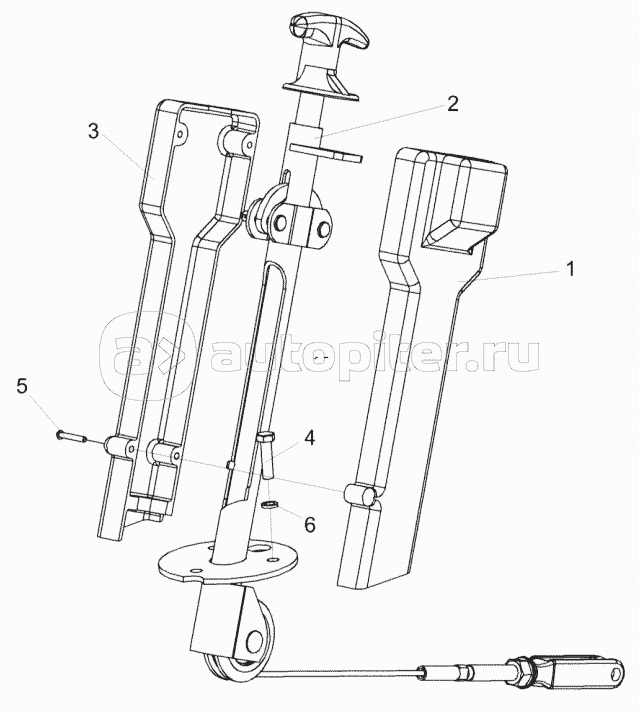 Установка привода стояночного тормоза КЗК-5-0119040