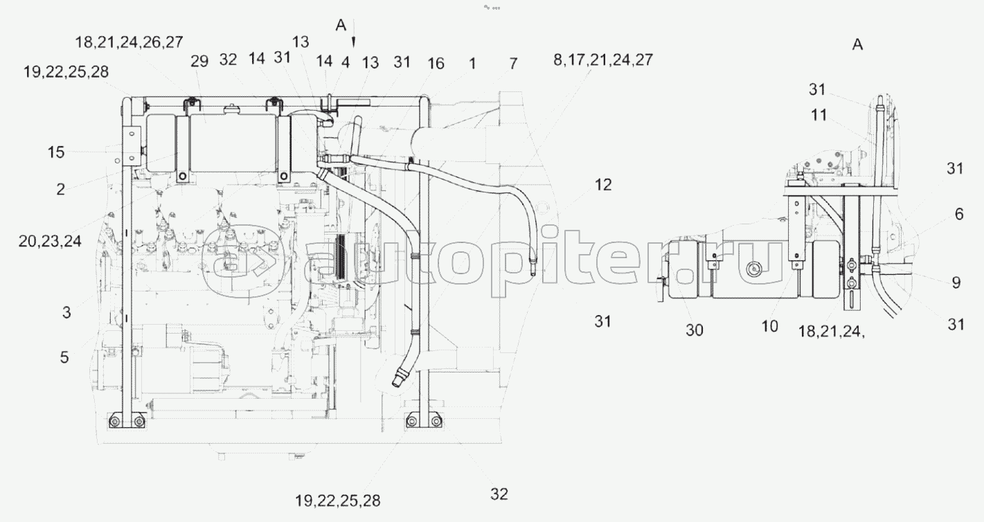 Установка бачка расширительного КЗК-10-2-0106070