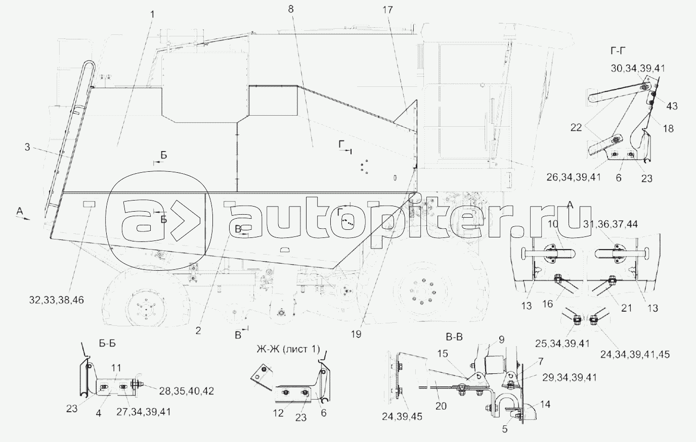 Установка капотов и ограждений КЗК-8А-0128000-03 (лист 2)