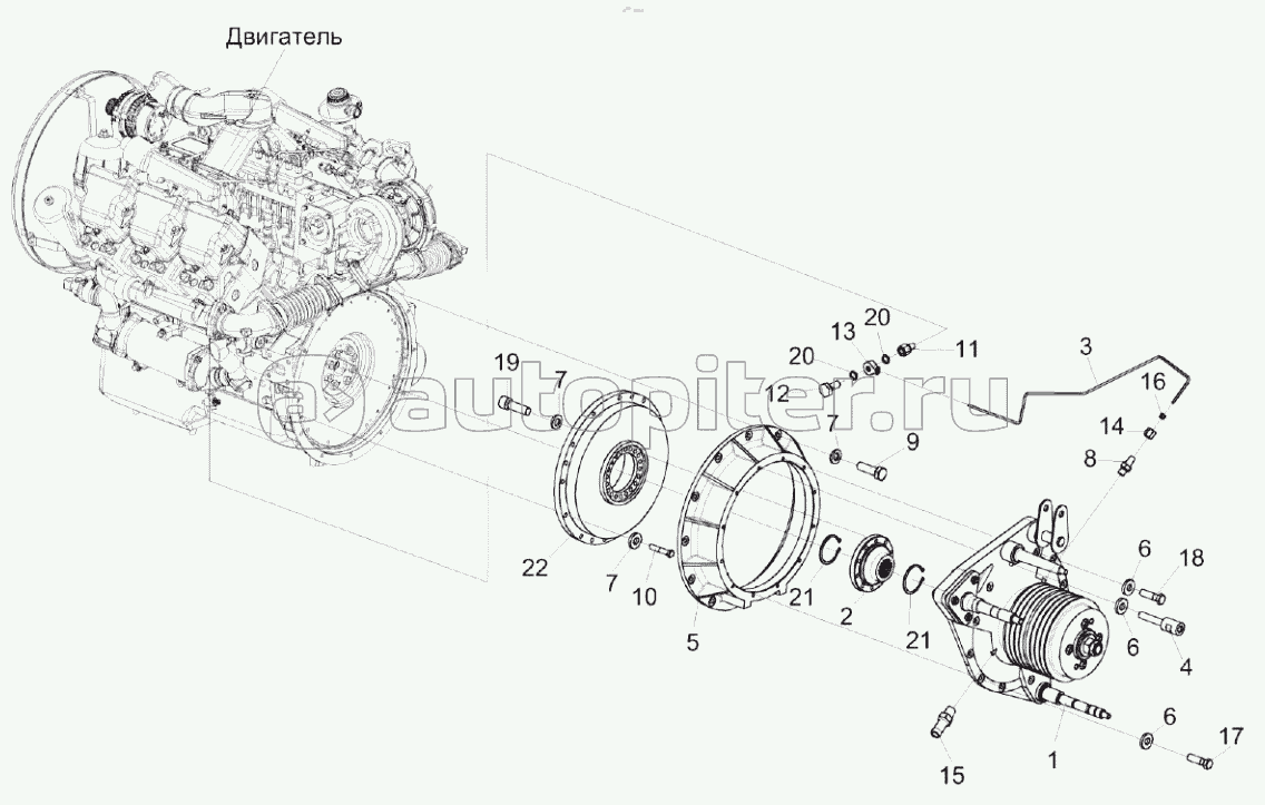 Установка главного привода КЗК-8А-2-0106030-01