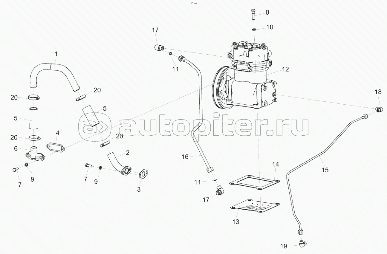 Установка пневмокомпрессора КЗК-812С-3-0106900-01
