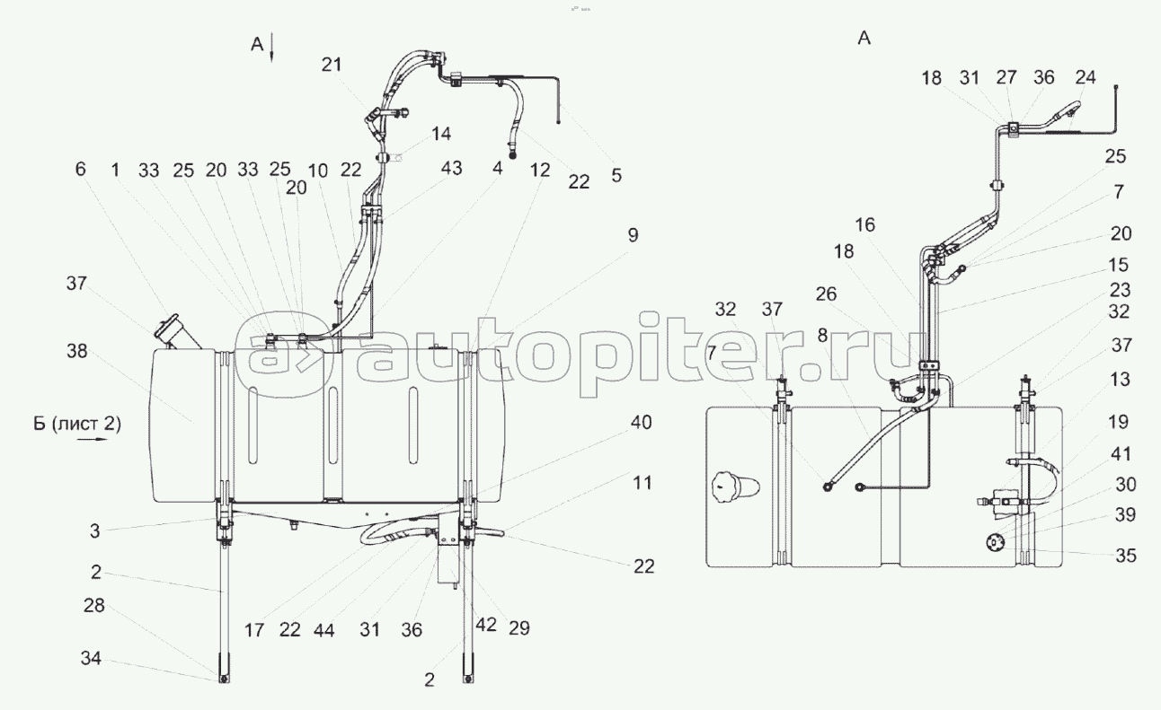 Установка топливного оборудования КЗК-8К-0126000 (лист 1)