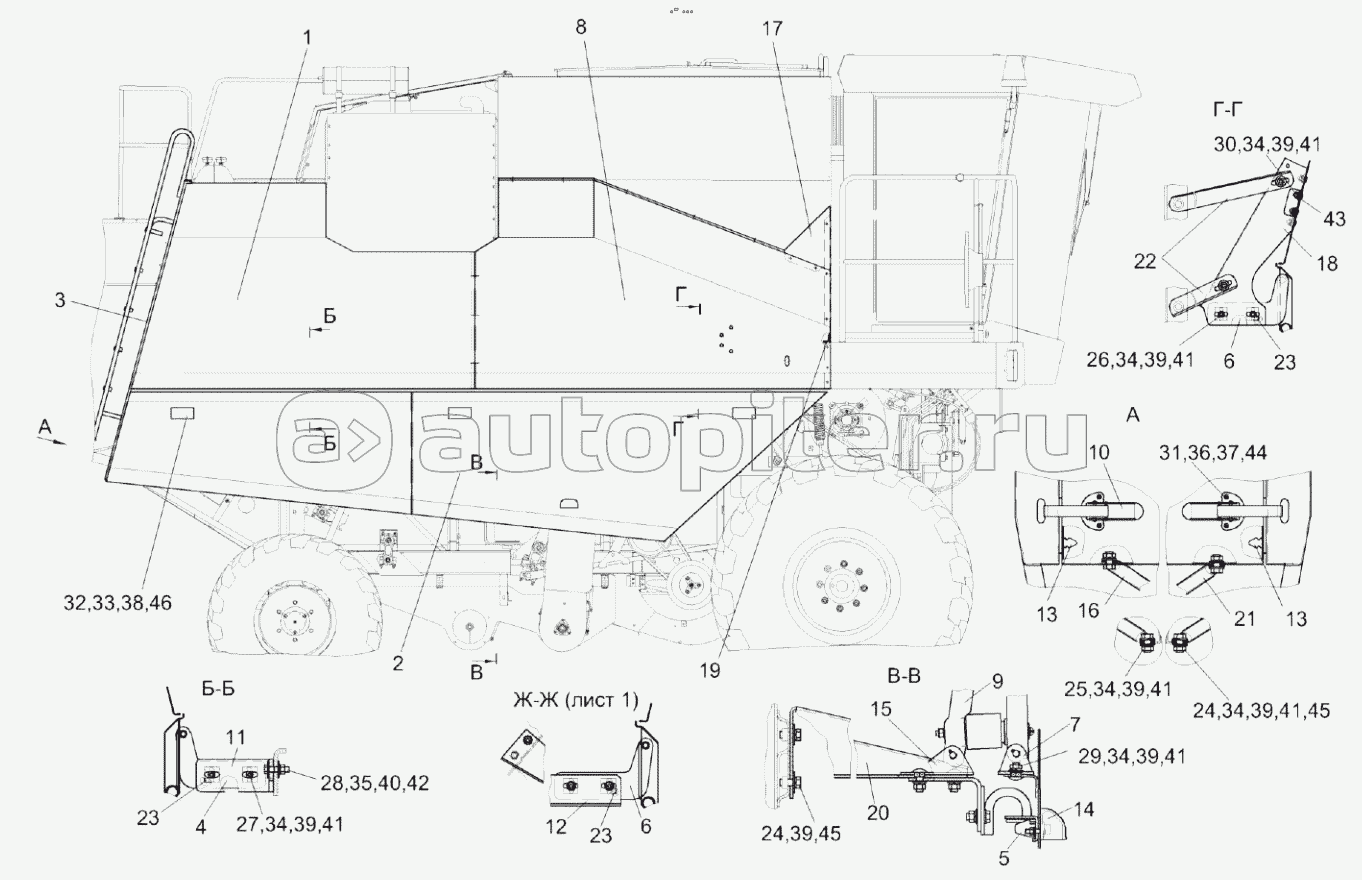 Установка капотов и ограждений КЗК-8А-0128000-03 (лист 2)