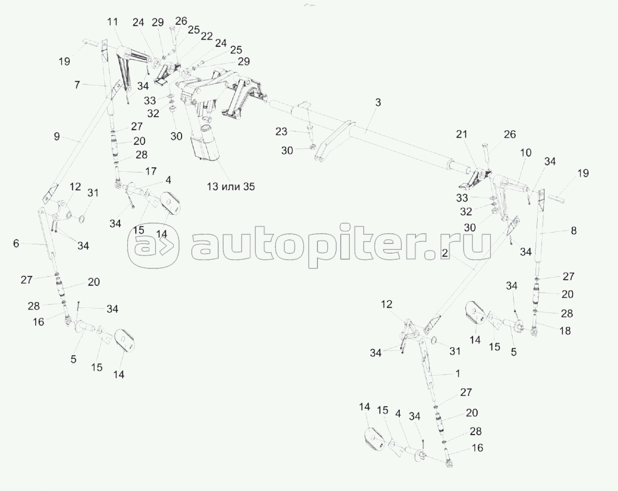 Механизм подъема подбарабанья КЗК-8А-0115000