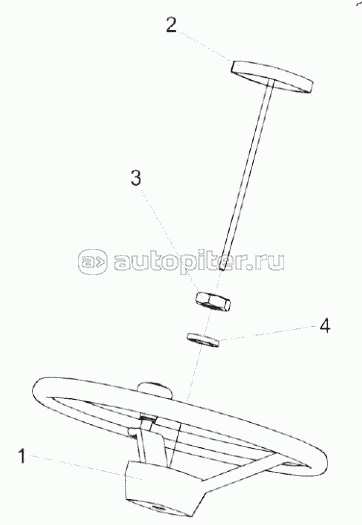 Установка колеса рулевого КЗК-12-0122600-02