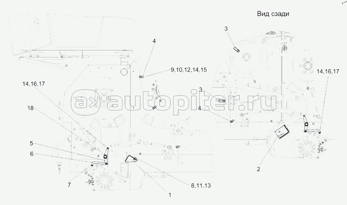 Установка тросов управления стояночным тормозом КЗК-12-0119610