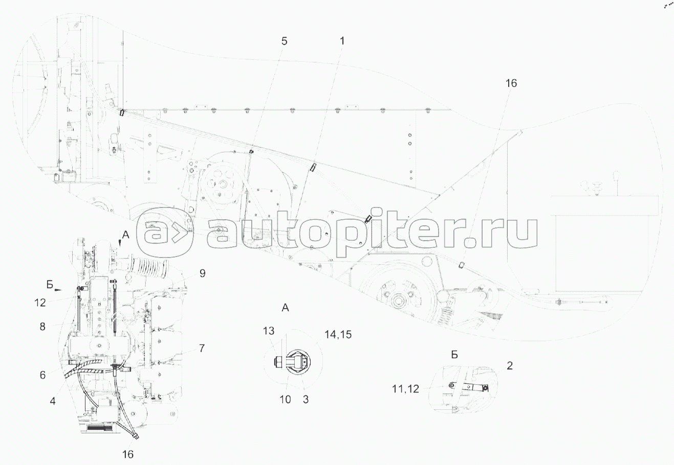 Установка тросов управления двигателем КЗК-12А-1-0119640