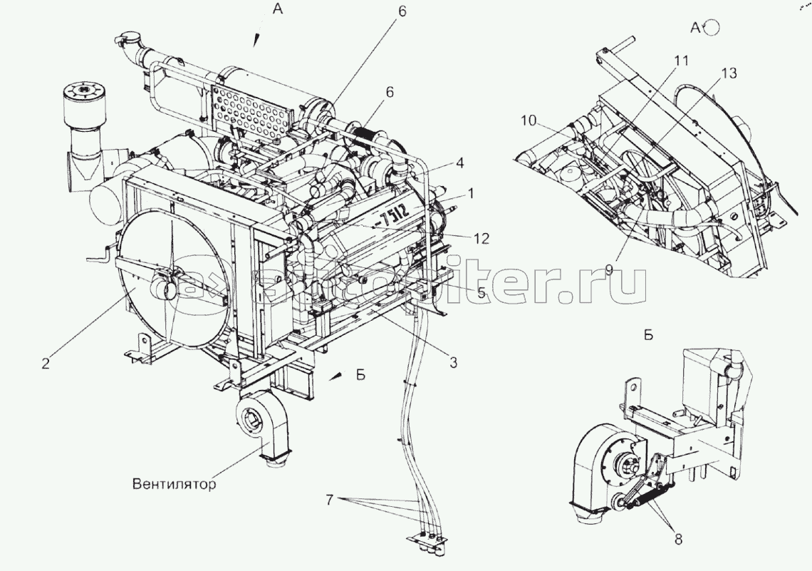 Установка двигателя КЗК-12-3-0106000А-01
