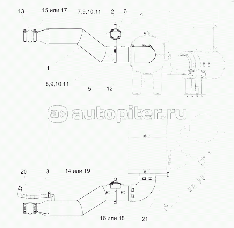 Установка трубы воздушной КЗК-12-3-0126350А