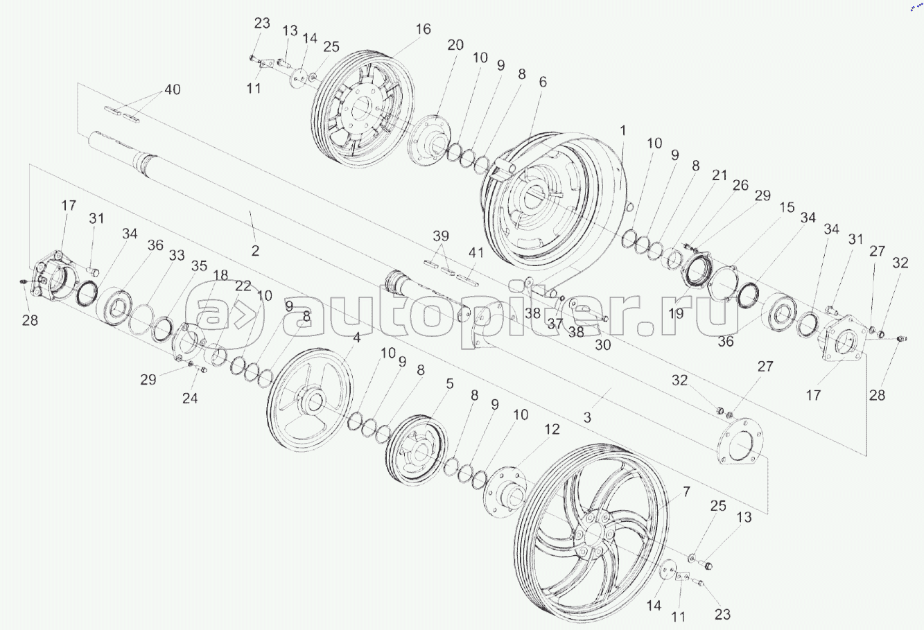 Установка шкивов КЗК-12-0202860А-01 и КЗК-10-0202010-01