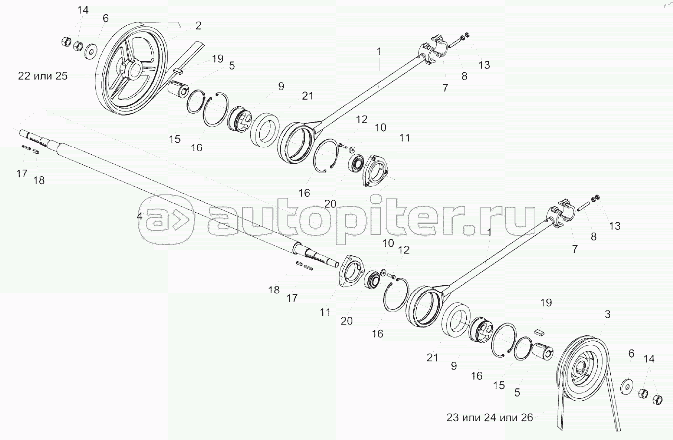 Установка шатуна КЗР 0202030Е и шкивов КЗК-12-0202109А, КЗК-12-0202111А