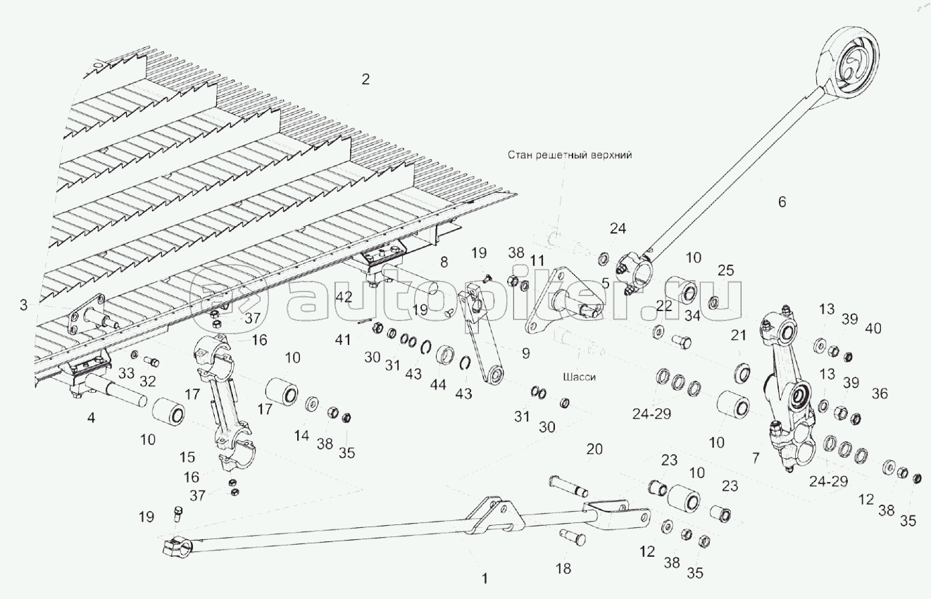 Установка привода доски стрясной КЗК-12-0280200 (вид слева)