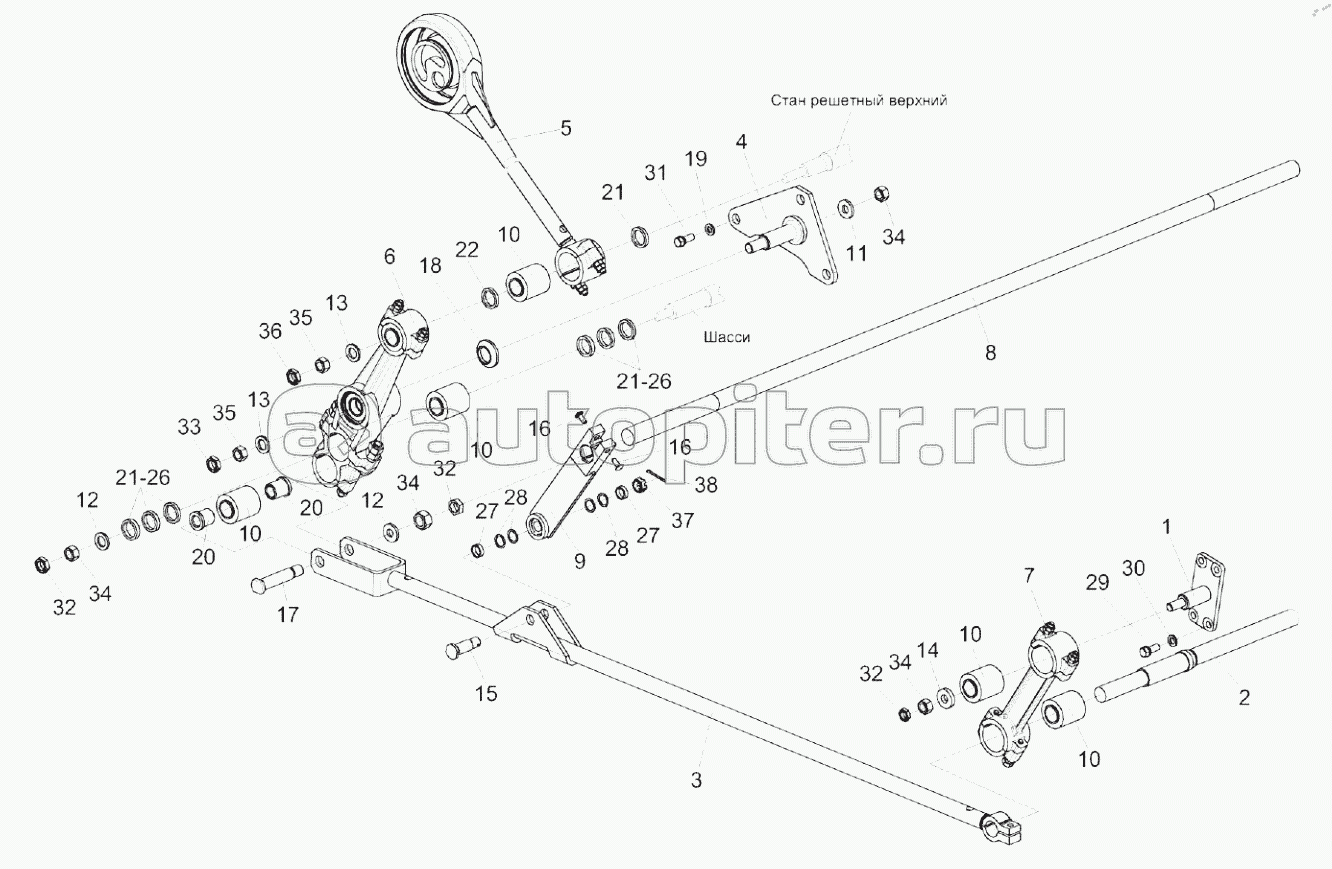 Установка привода доски стрясной КЗК-12-0280200 (вид справа)