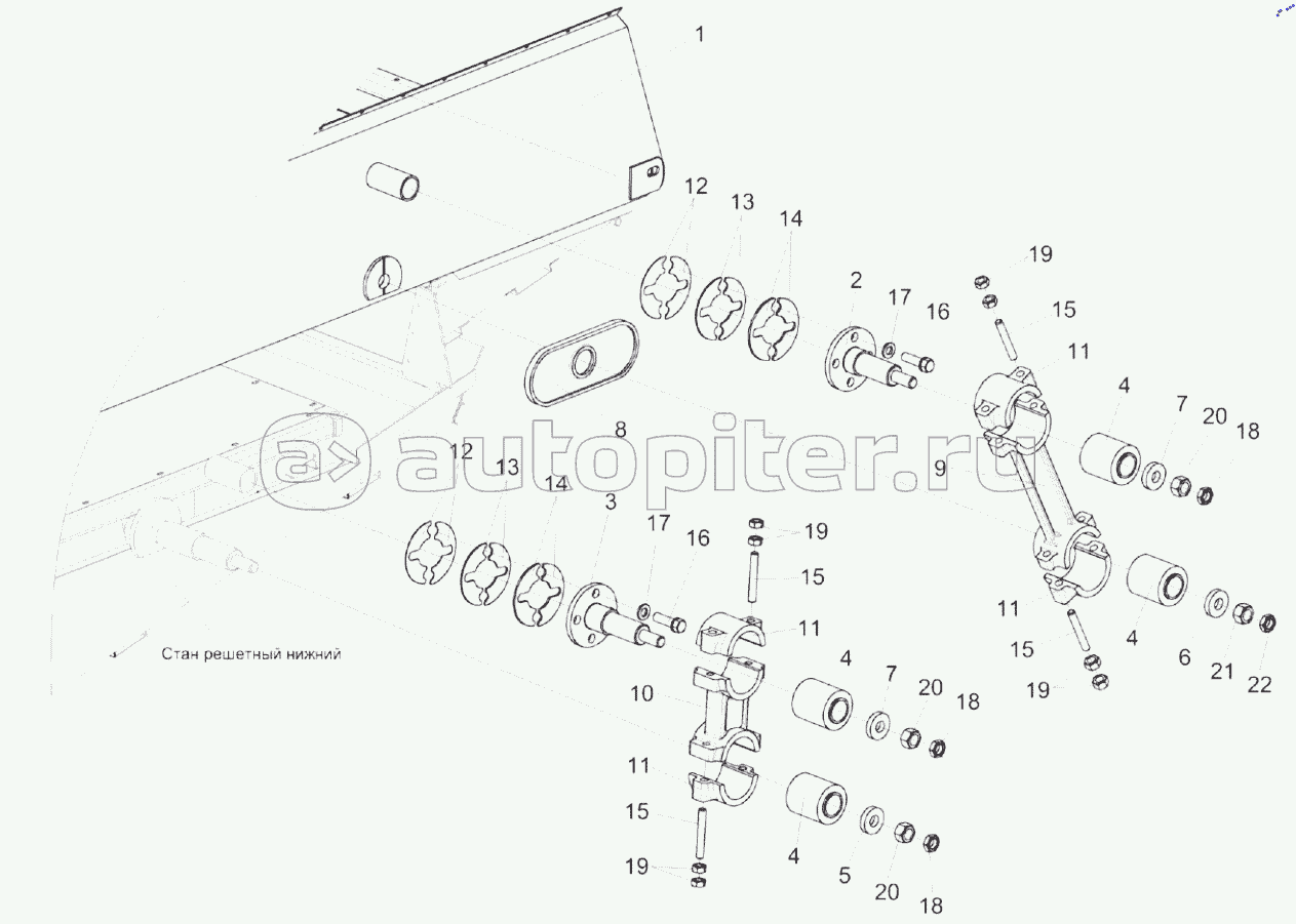 Установка привода стана решетного верхнего КЗК-10-0260000