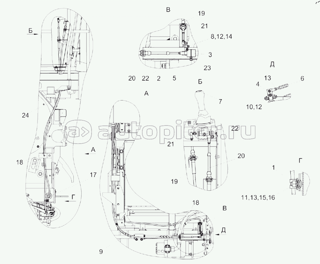 Установка механизма переключения передач КЗК-3219-0119650