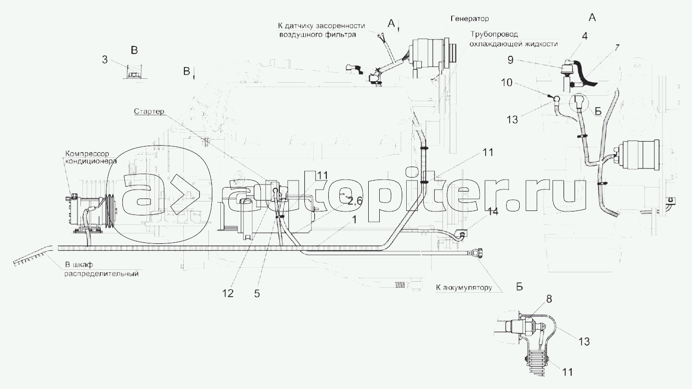 Установка электрооборудования двигателя УЭС-6-1-0726000