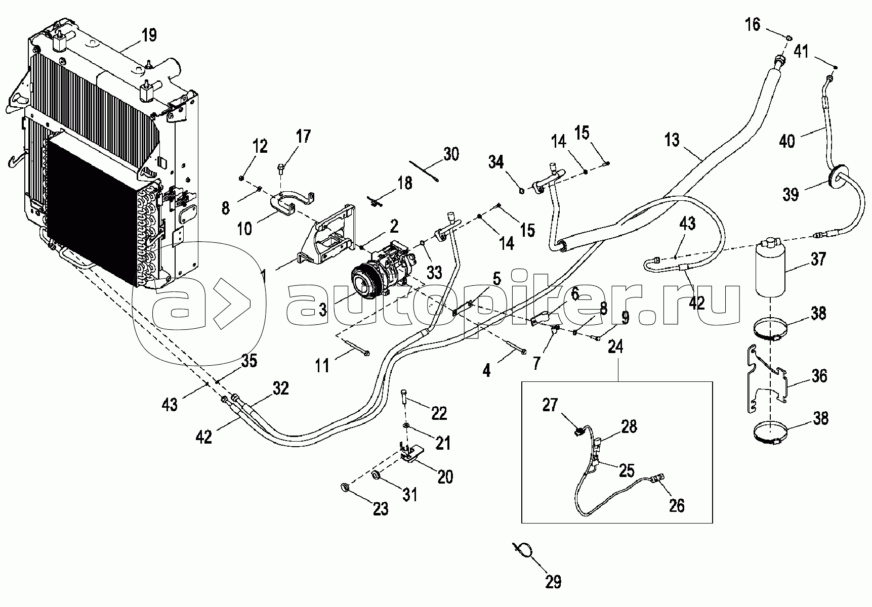 Система кондиционирования воздуха (двигатель 4045TT096)