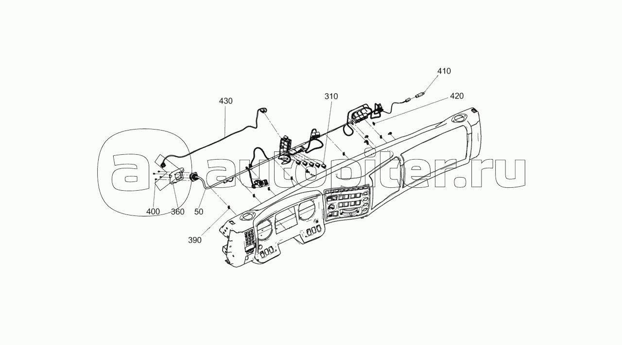 65115-4070100-25 Установка жгута проводов системы управления двигателем (панельного)
