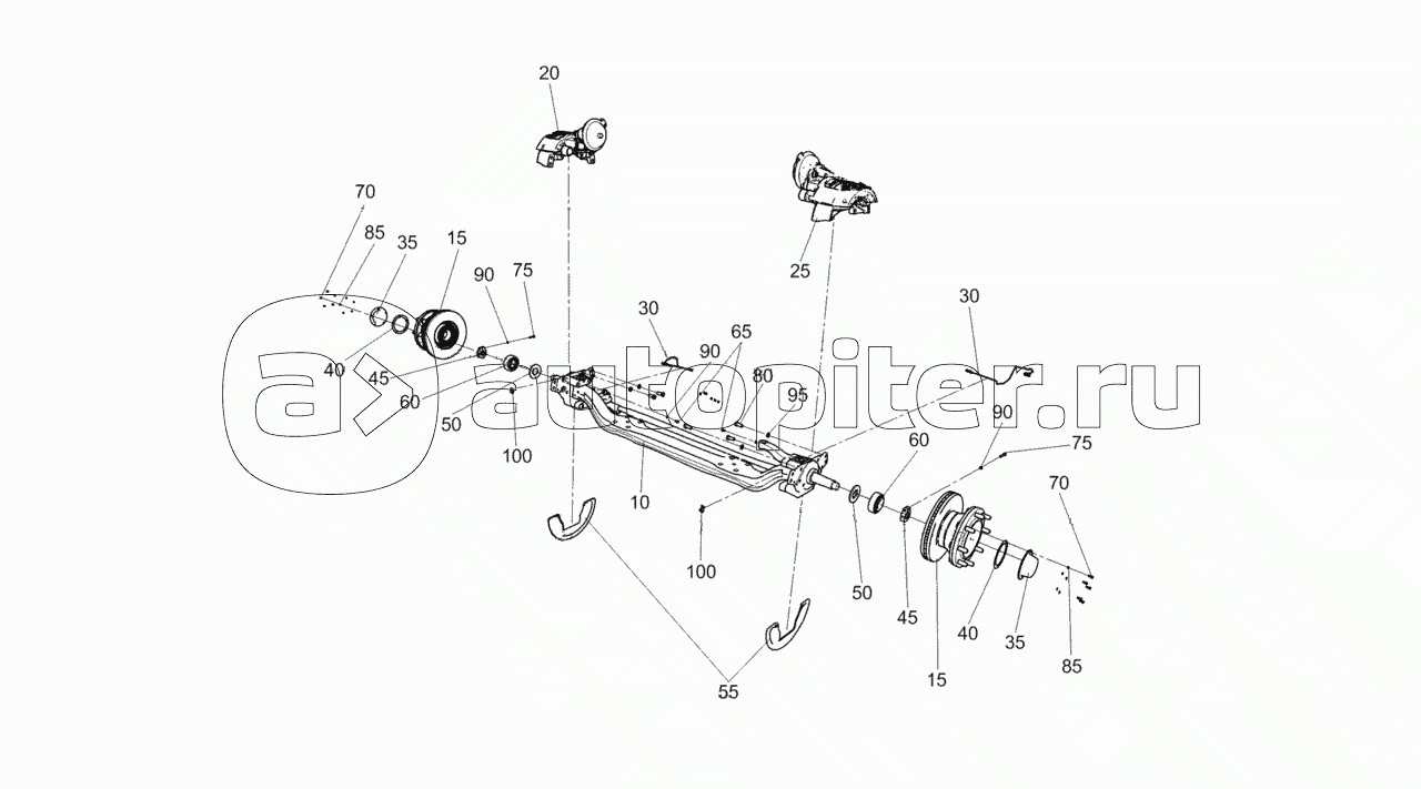 4308-3000012-04 Ось передняя с тормозами