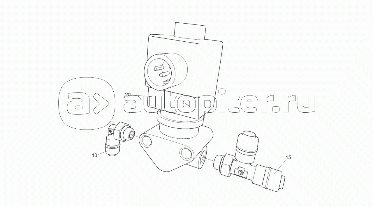 5308-3570009-04 Клапан электромагнитный в сборе с фитингами