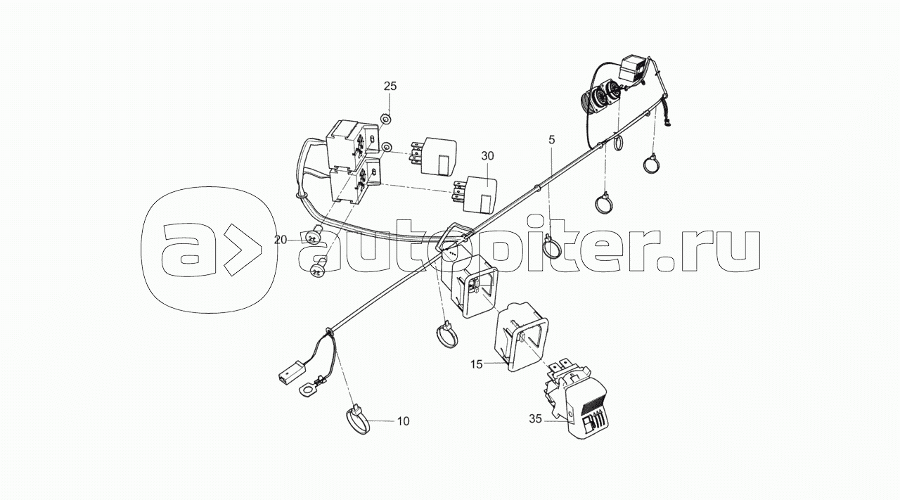 65115-3741016-70 Установка электрооборудования системы подогрева топлива на панели приборов
