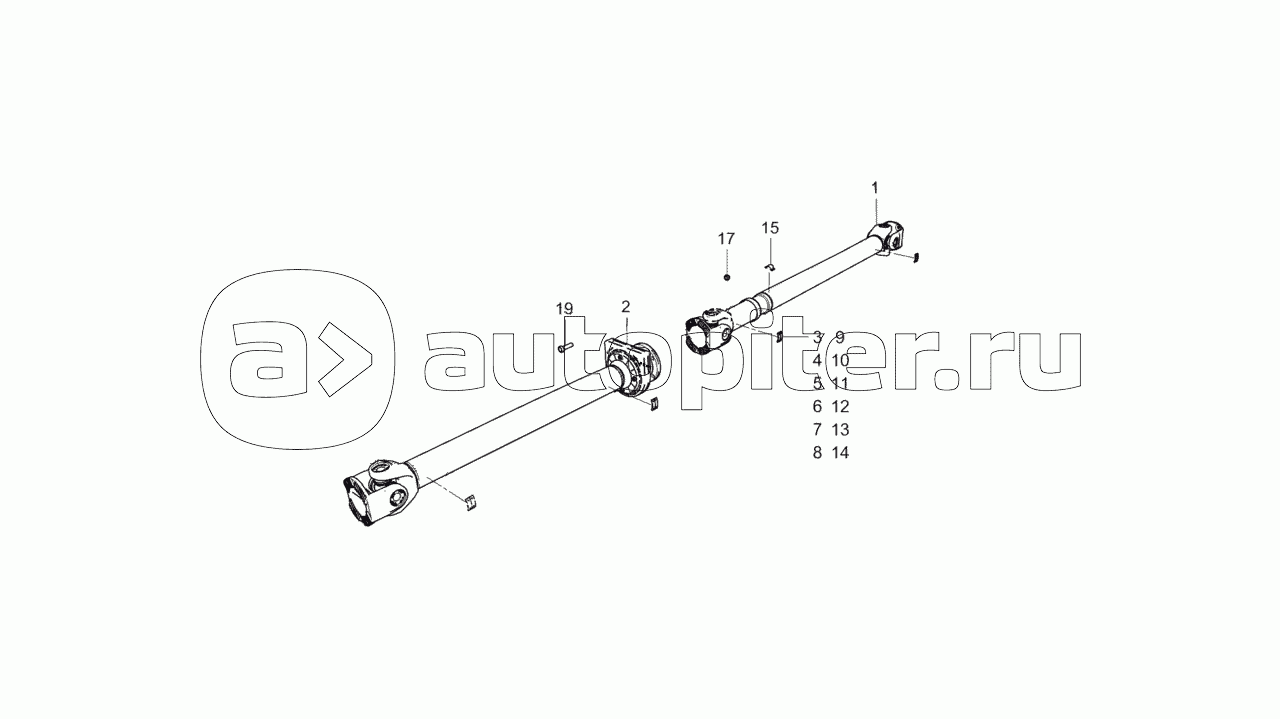 4308-2201006-43 Вал карданный трехшарнирный