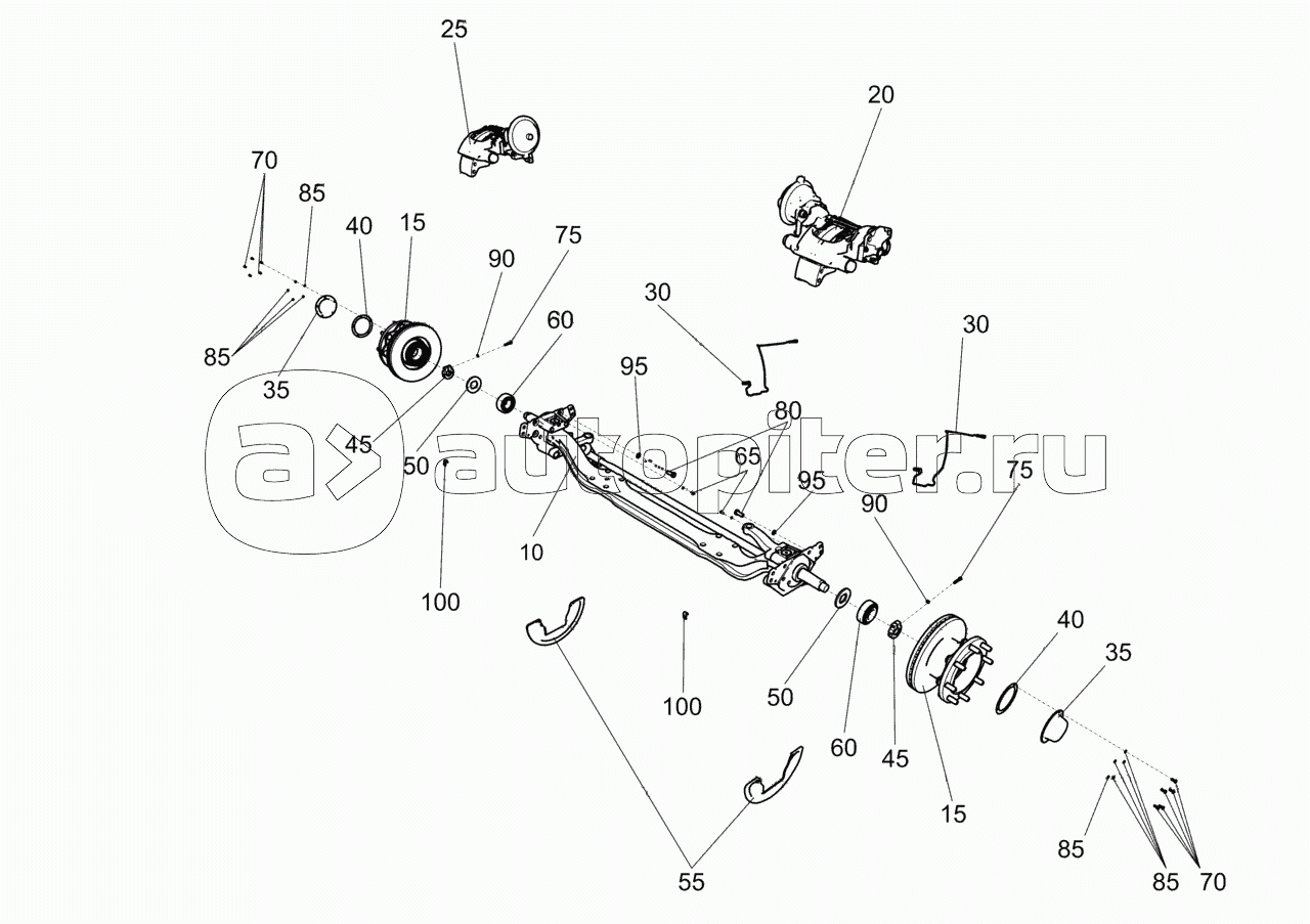 4308-3000012-03 Ось передняя с тормозами