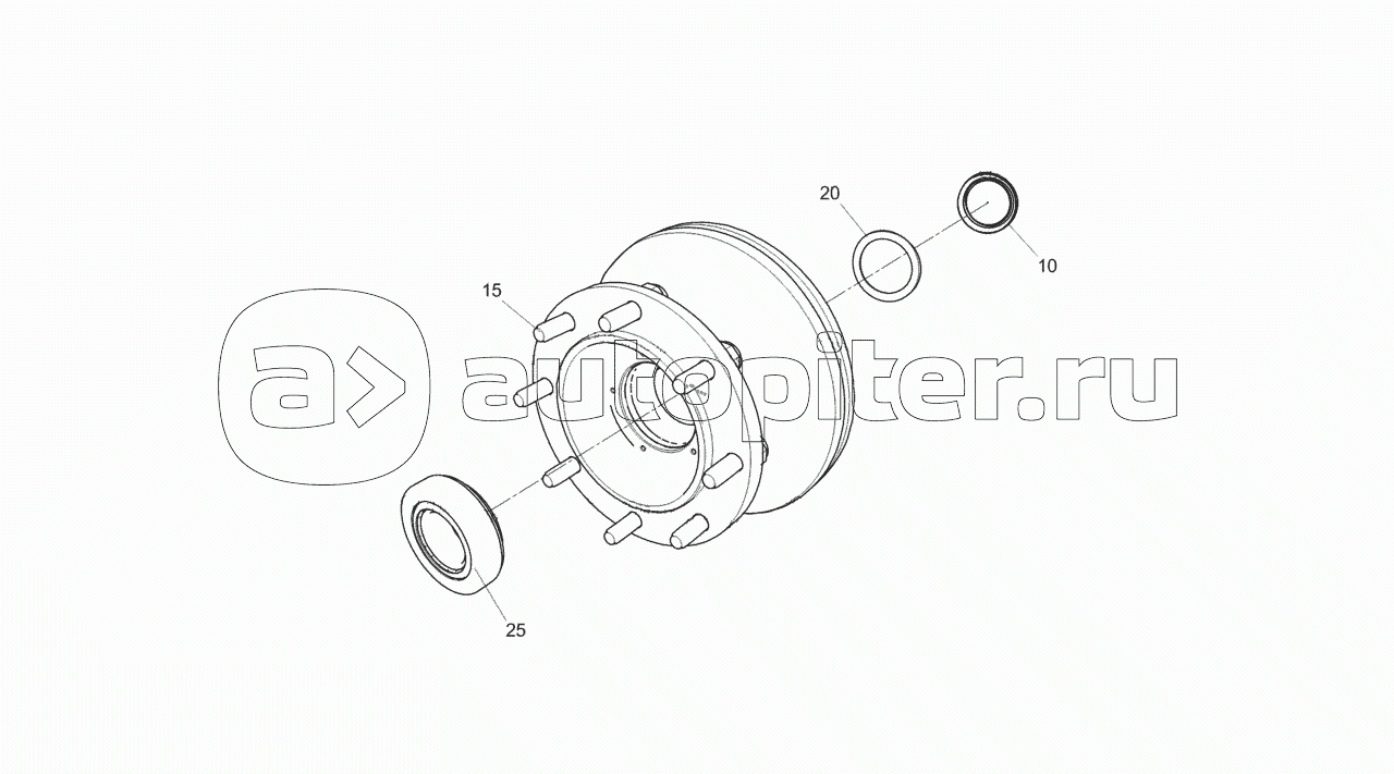 4308-3103009 Ступица колеса с диском тормоза