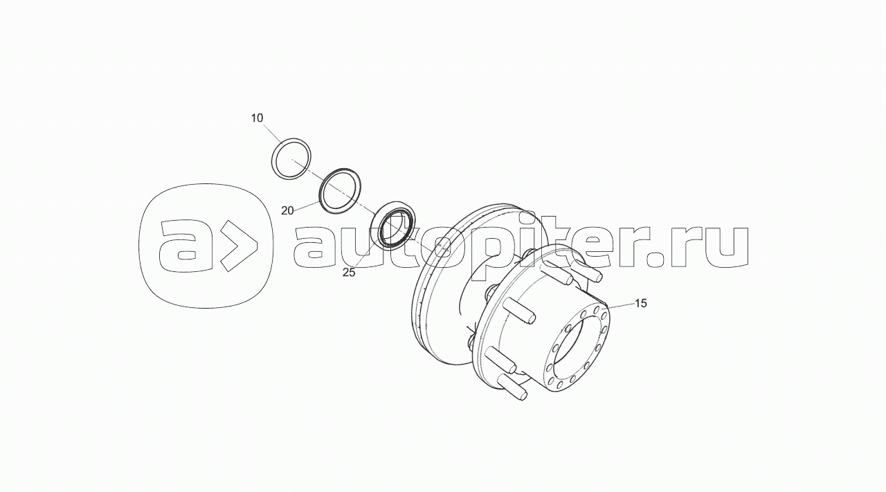4308-3104009-42 Ступица заднего колеса с диском тормоза