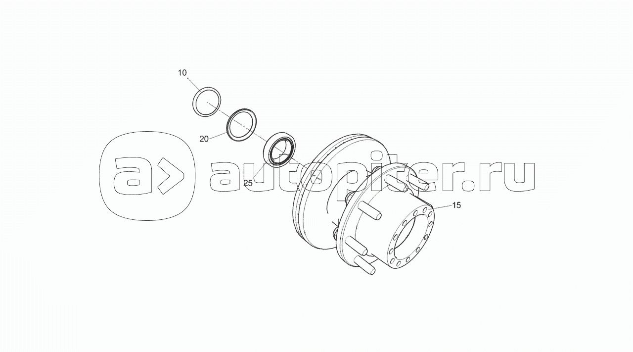 4308-3104009-44 Ступица заднего колеса с диском тормоза