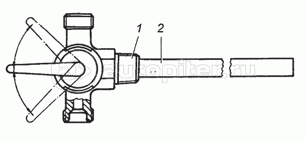 5410-1104136 Трубка слива топлива в бак с краном в сборе