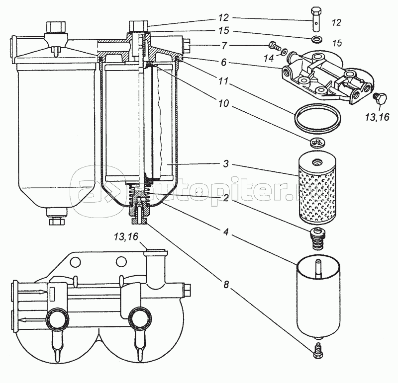 740.21-1117010 Фильтр тонкой очистки топлива в сборе