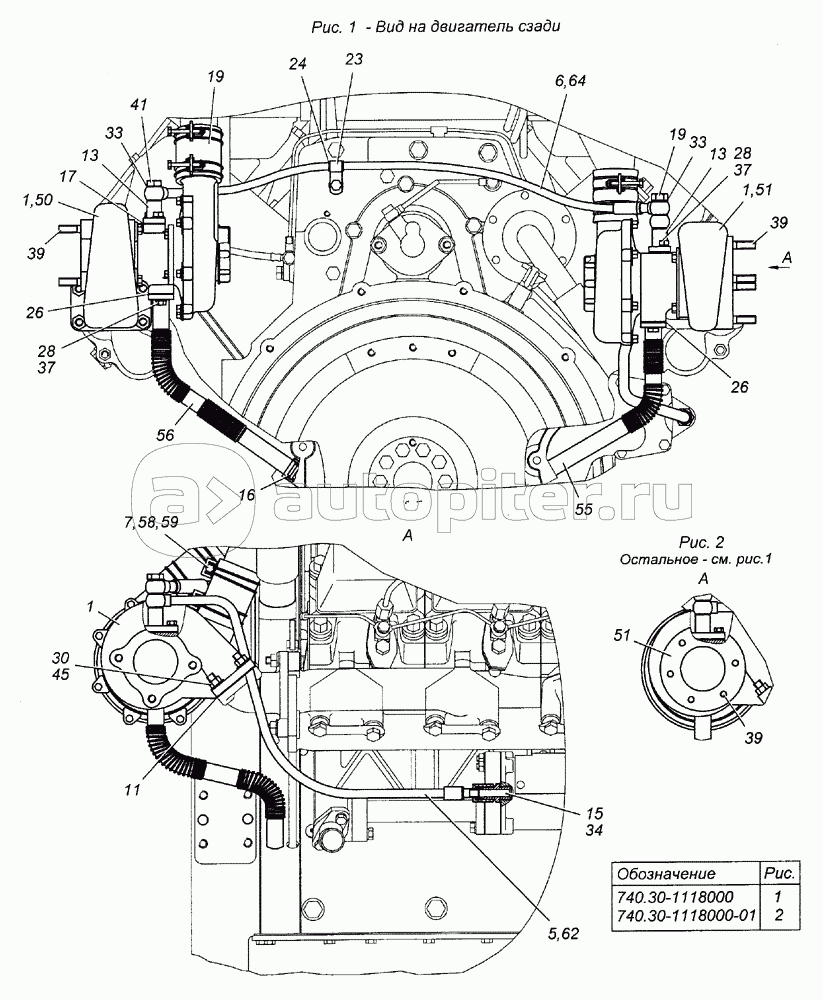 740.30-1118000 Установка турбокомпрессоров на двигатель