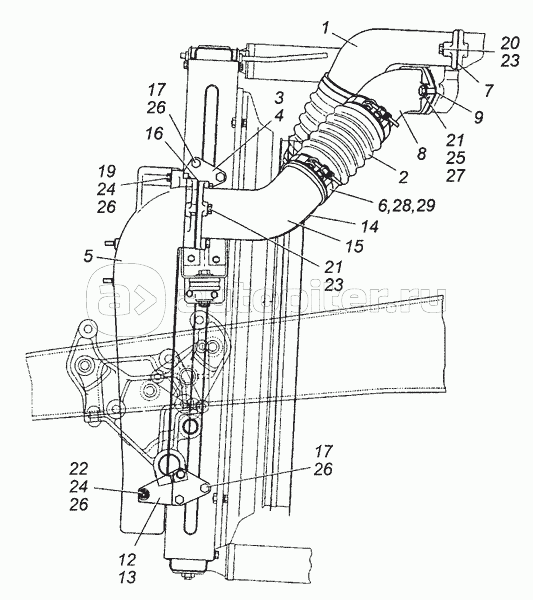 6350-1170000 Установка системы охлаждения наддувочного воздуха