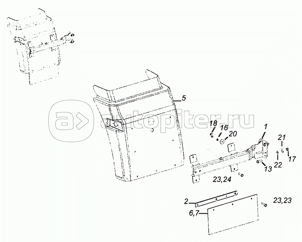 4308-8403011 -50 Установка задней части переднего крыла левая