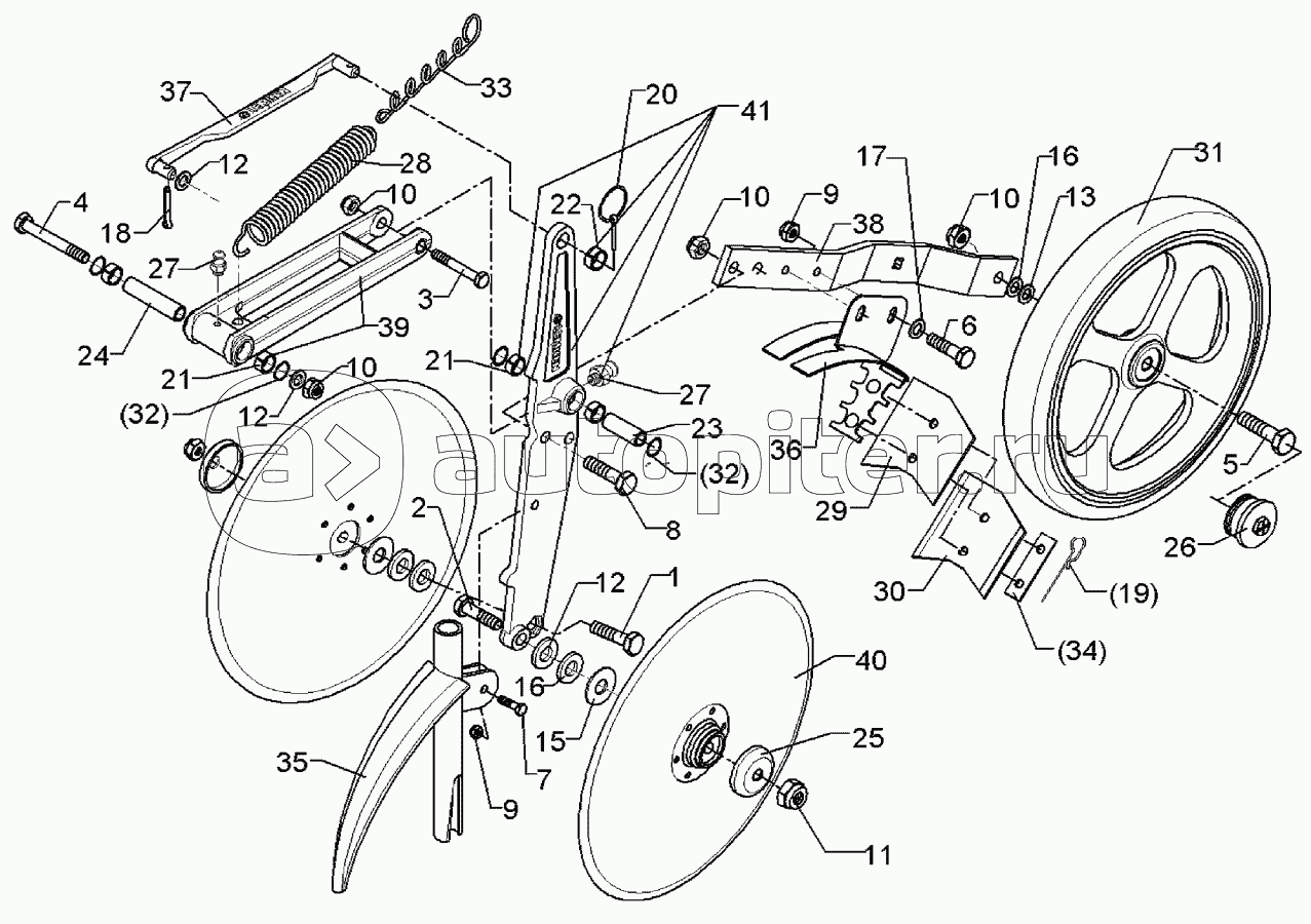 Double disc coulter + roller D350/330 B-250