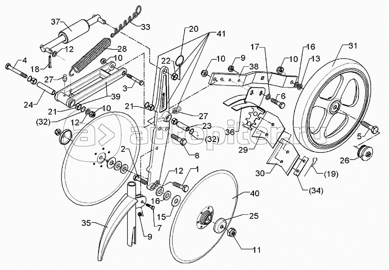 Double disc coulter + roller D350/330 B-250-U