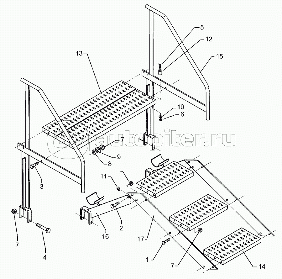 Step with platform 660x975 3+1 KA Solitair