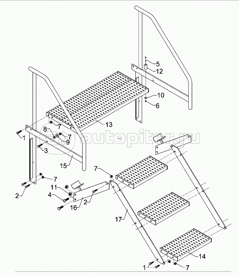 Step with platform 3STU.o.STR.1100-1850 Sol.K