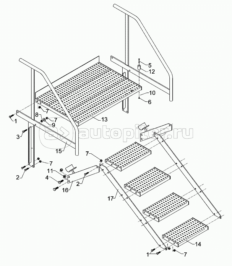 Step with platform 4STU.m.STR.2300 Sol.KA/SA