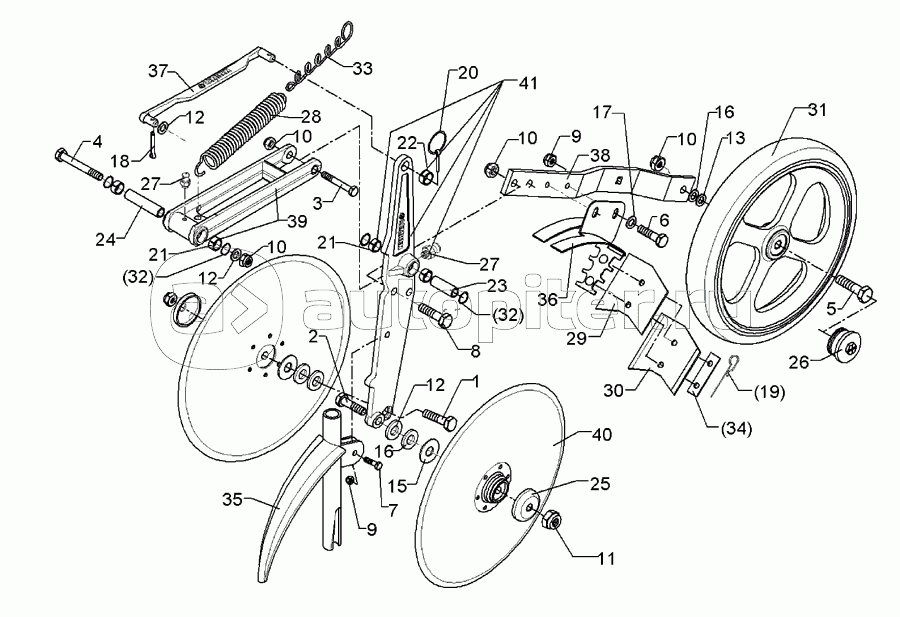 Double disc coulter + roller D350/330 B-250