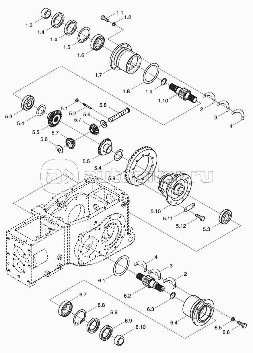 ТЕ250.372В Главная передача заднего моста в сборе-1