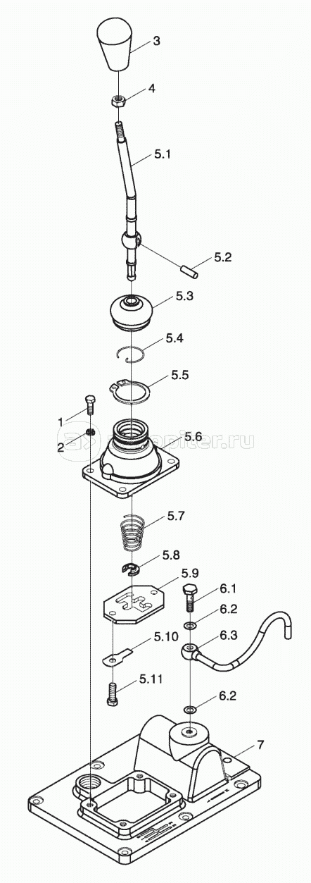 ТЕ250.373С Механизм управления коробкой передач в сборе-1