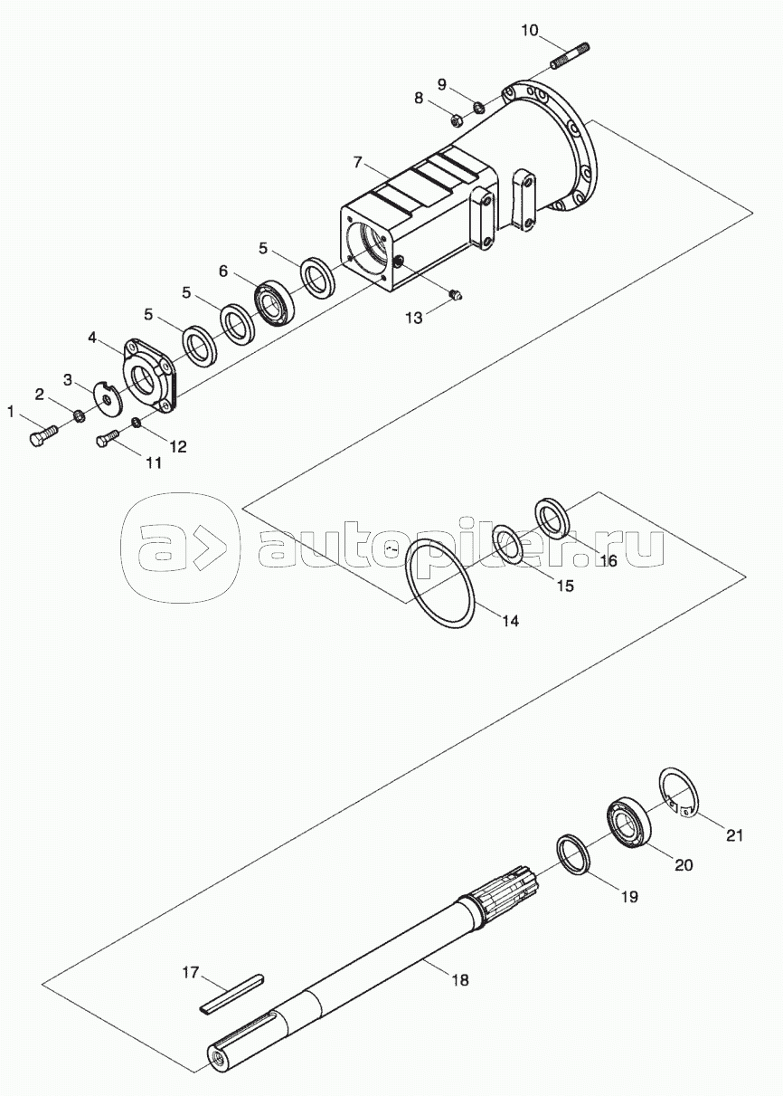 ТЕ250.391 Конечная передача левая в сборе