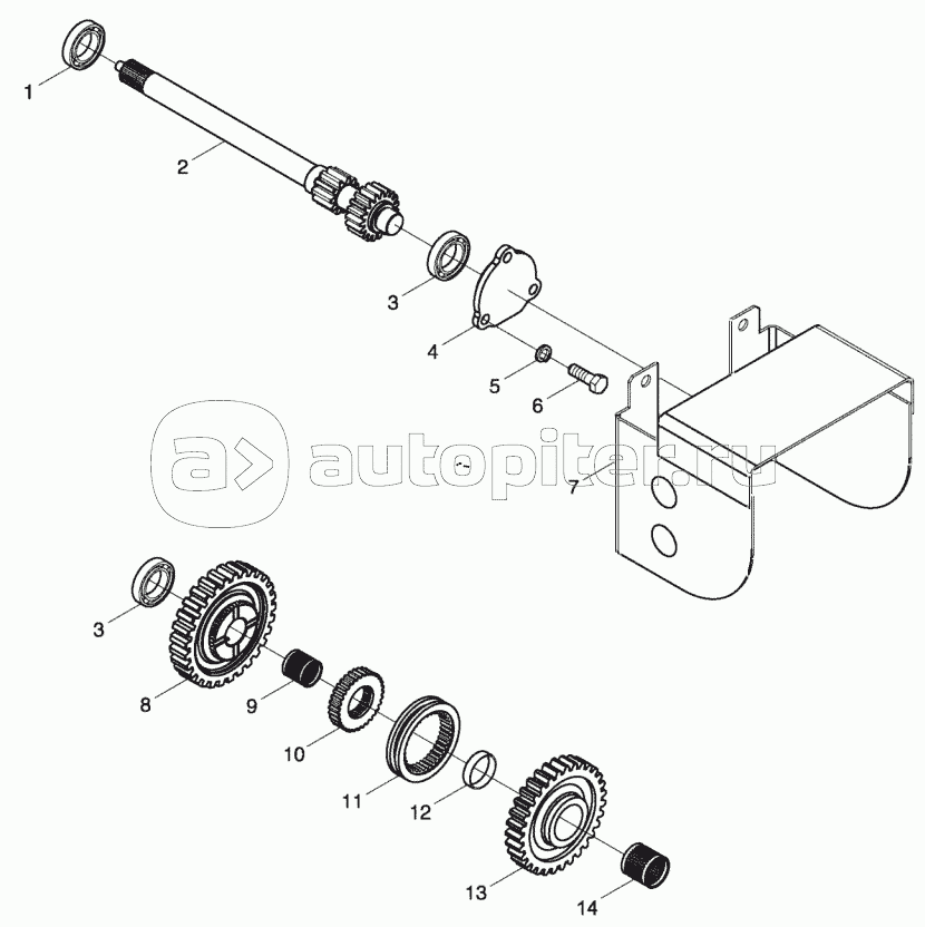 ТЕ250.412С Привод вала отбора мощности в сборе